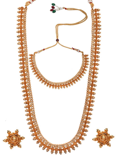 Women's 18K Gold Plated Traditional Style Choker Necklace Jewellery Set