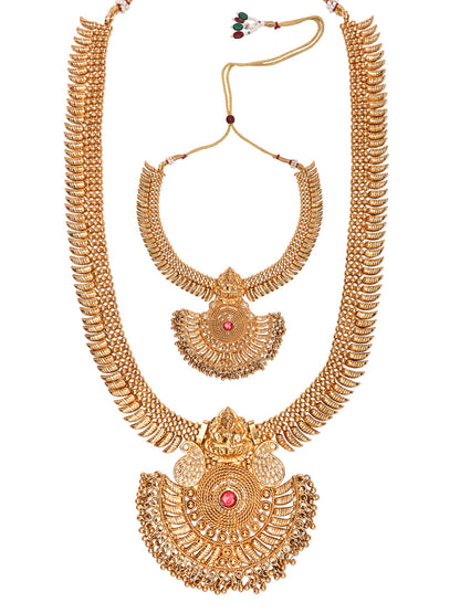 Women's 18K Gold Plated Traditional Style Choker Necklace Jewellery Set
