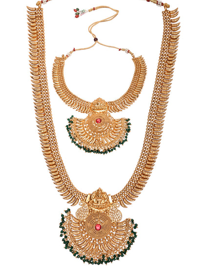 Women's 18K Gold Plated Traditional Style Choker Necklace Jewellery Set