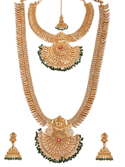 Women's 18K Gold Plated Traditional Style Choker Necklace Jewellery Set