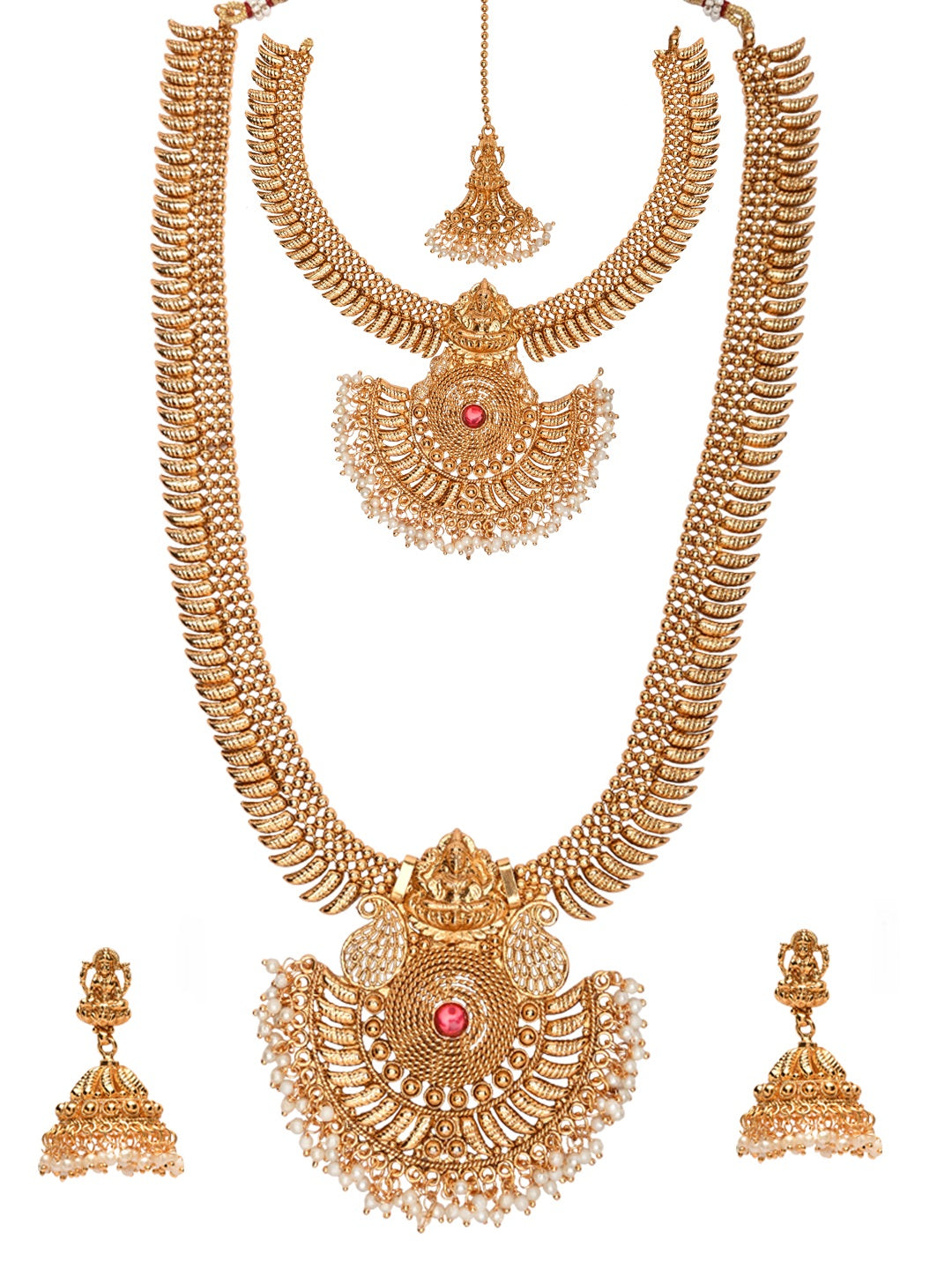Women's 18K Gold Plated Traditional Style Choker Necklace Jewellery Set