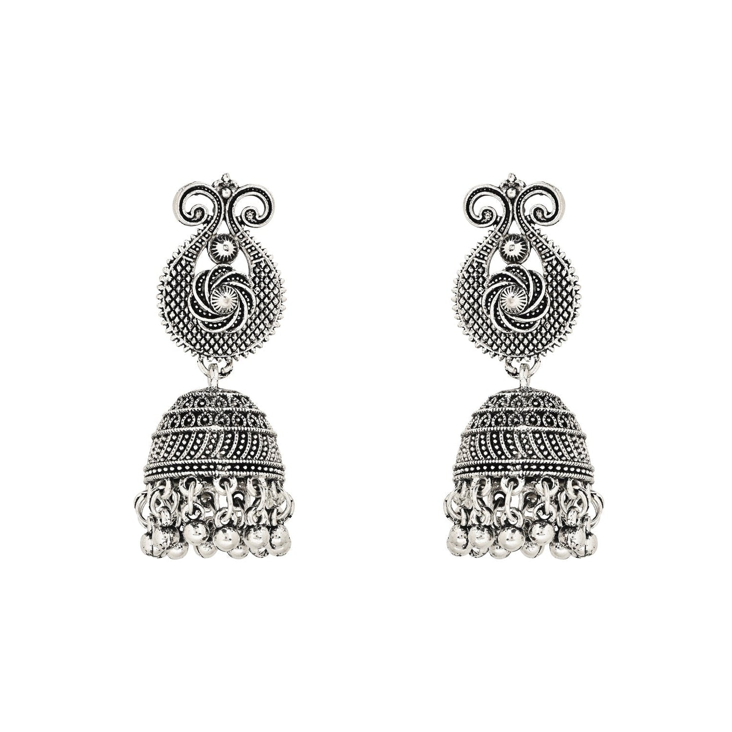 Women's Antique Silver Oxidized Ethnic Traditional Afghani Choker Necklace Jewellery Set