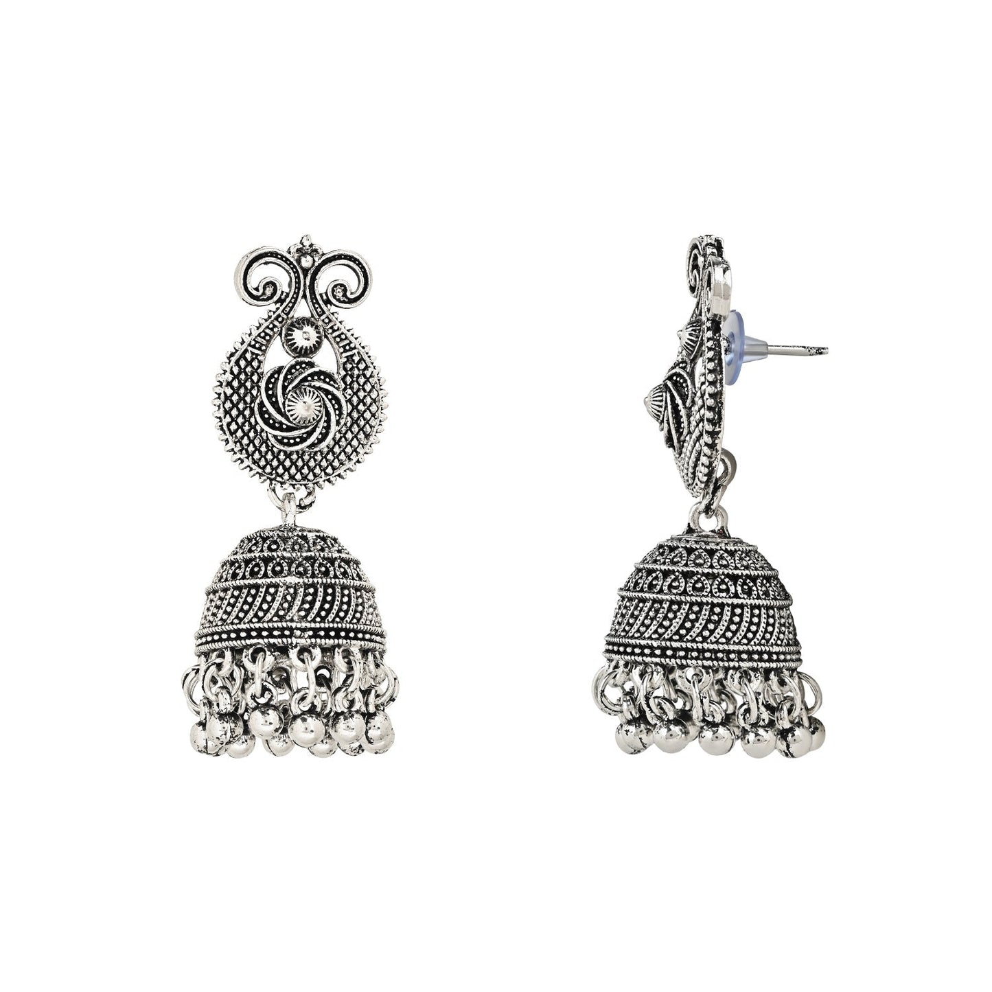 Women's Antique Silver Oxidized Ethnic Traditional Afghani Choker Necklace Jewellery Set