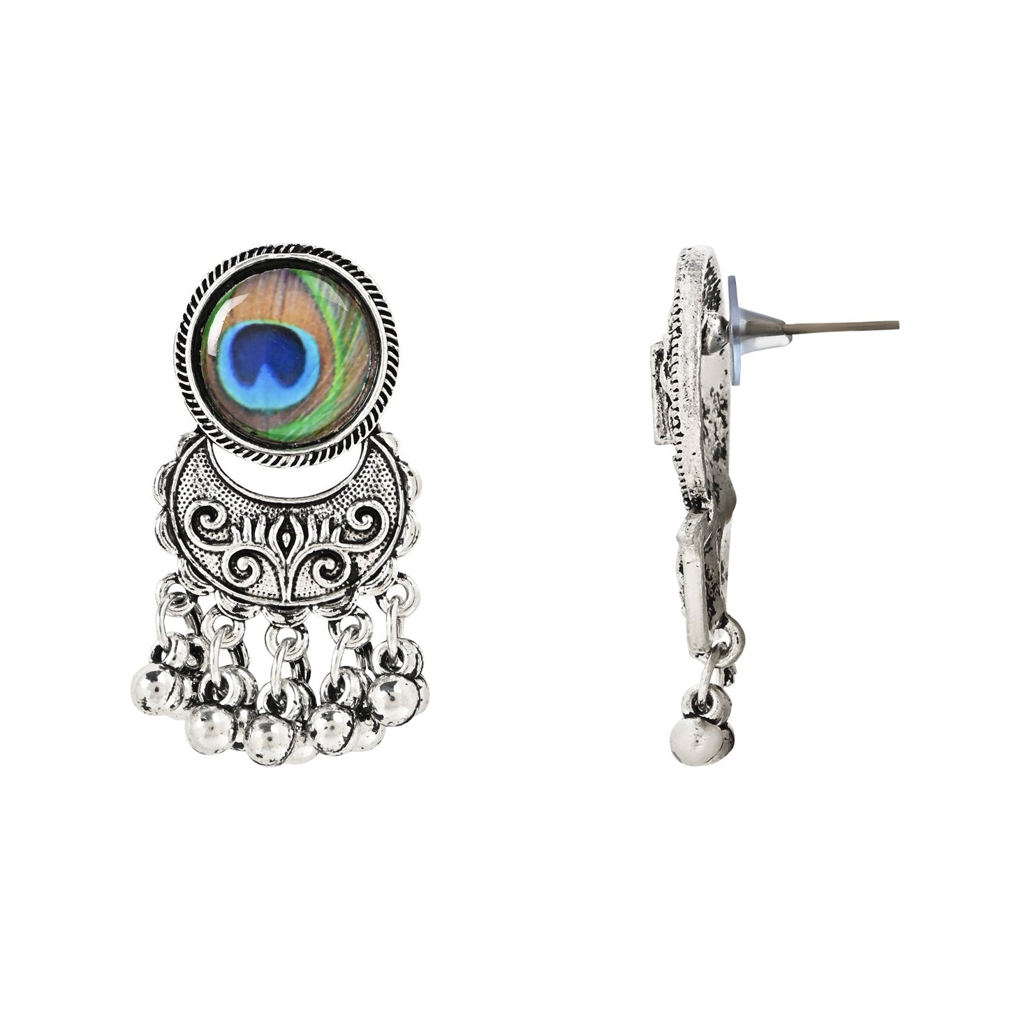 Women's Antique Silver Oxidized Ethnic Traditional Afghani Choker Necklace Jewellery Set