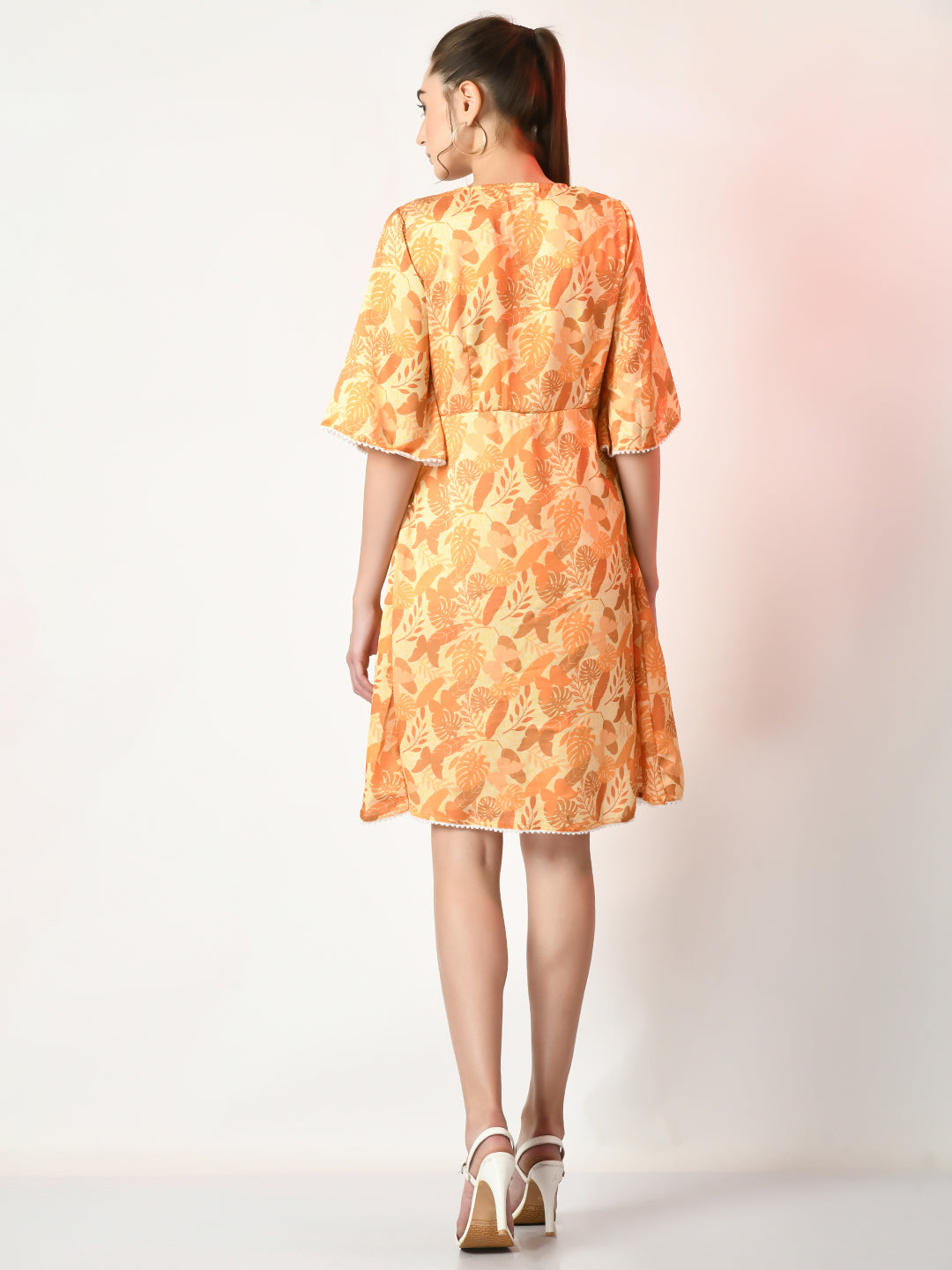 Women's Yellow Printed  Dress