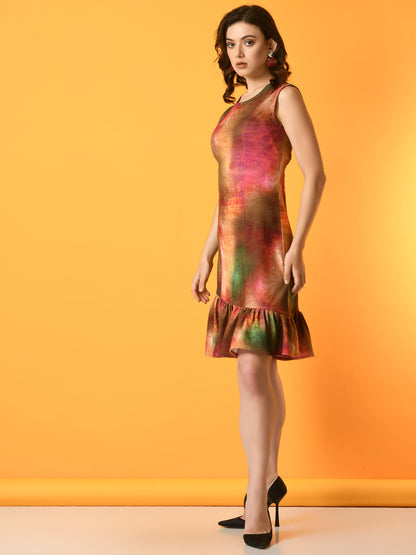 Women's Multi Printed   Party  Dress
