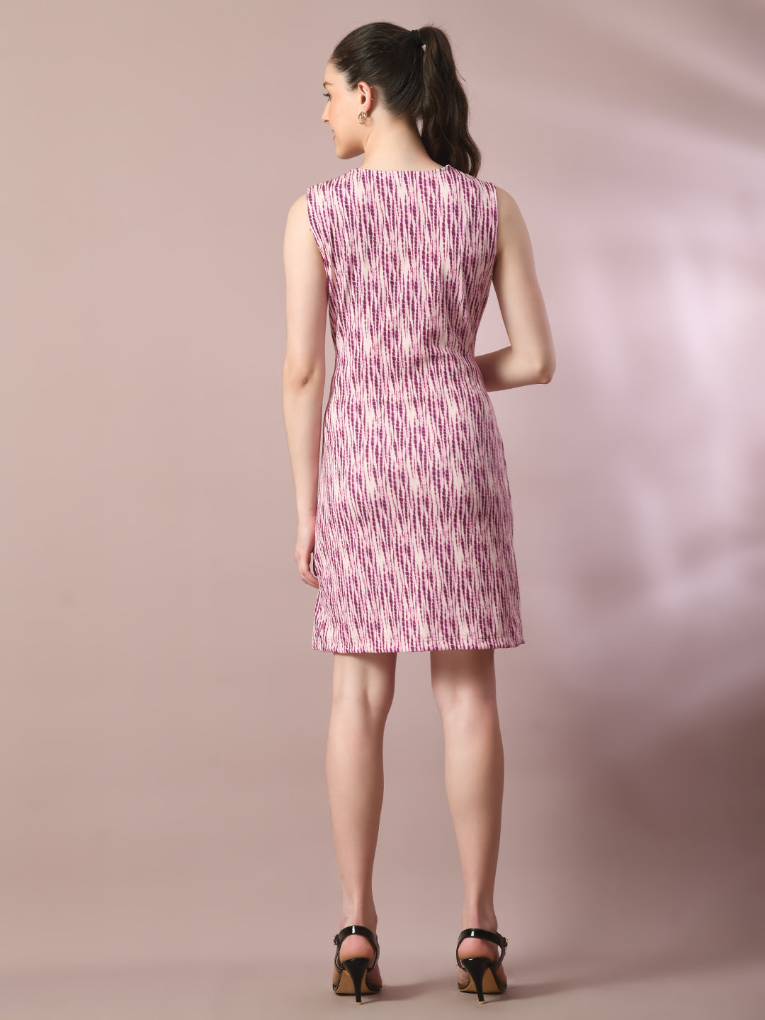 Women's  Multi Printed Cowl Neck Bodycon Party Dress