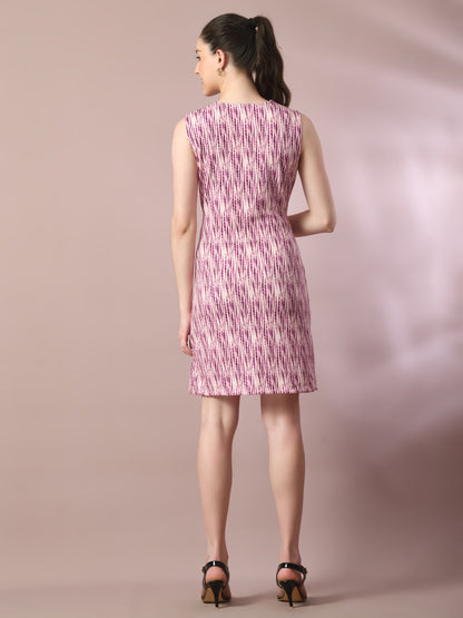 Women's  Multi Printed Cowl Neck Bodycon Party Dress