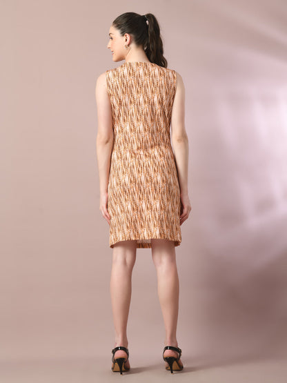 Women's  Multi Printed Cowl Neck Bodycon Party Dress