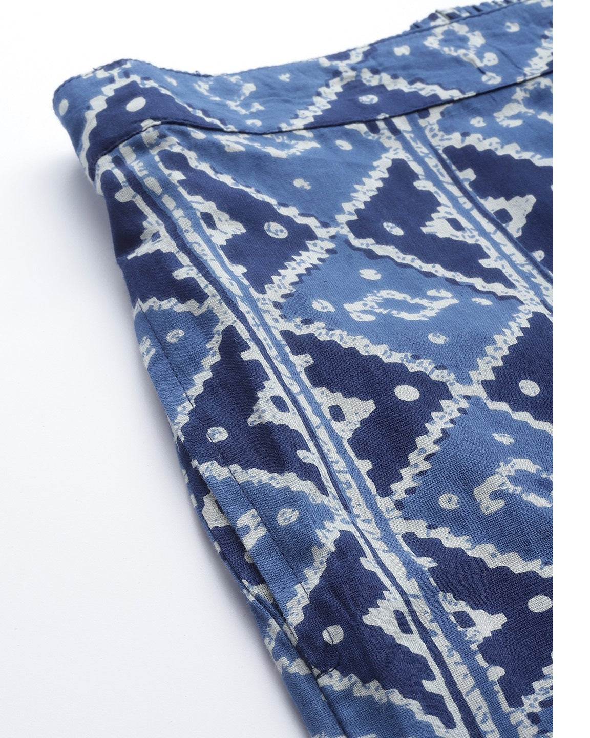 Women's Indigo Blue & White Printed Night Suit