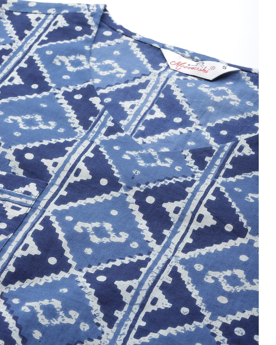 Women's Indigo Blue & White Printed Night Suit