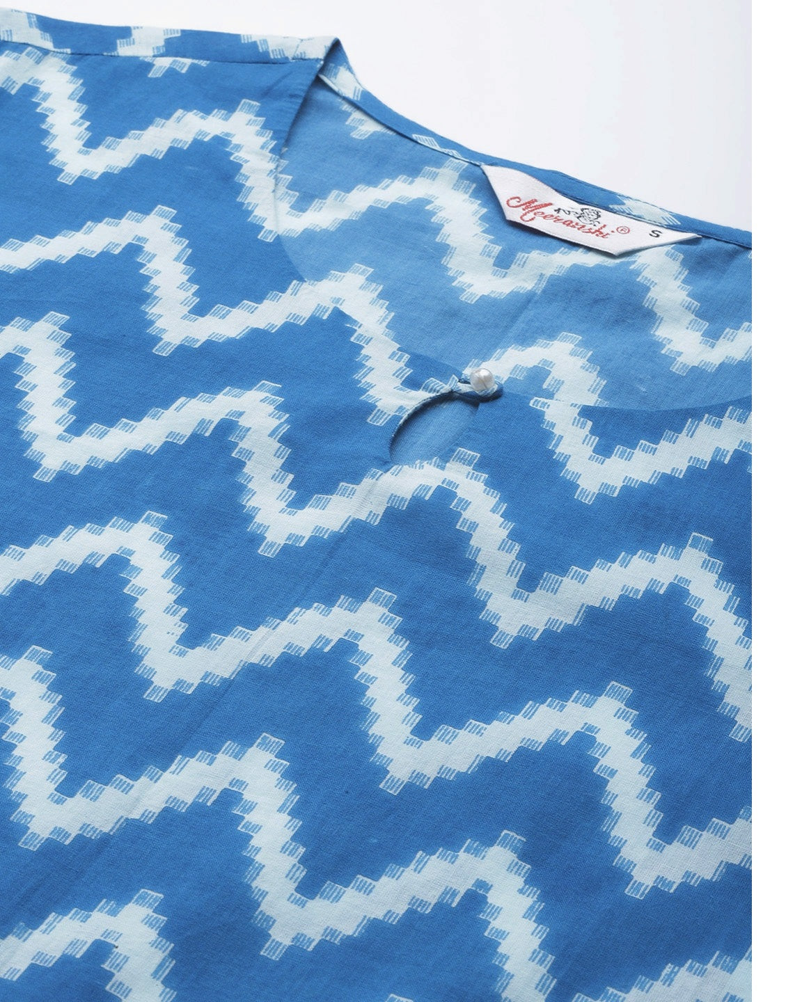 Women's Turquoise Blue & White Graphic Printed Night suit