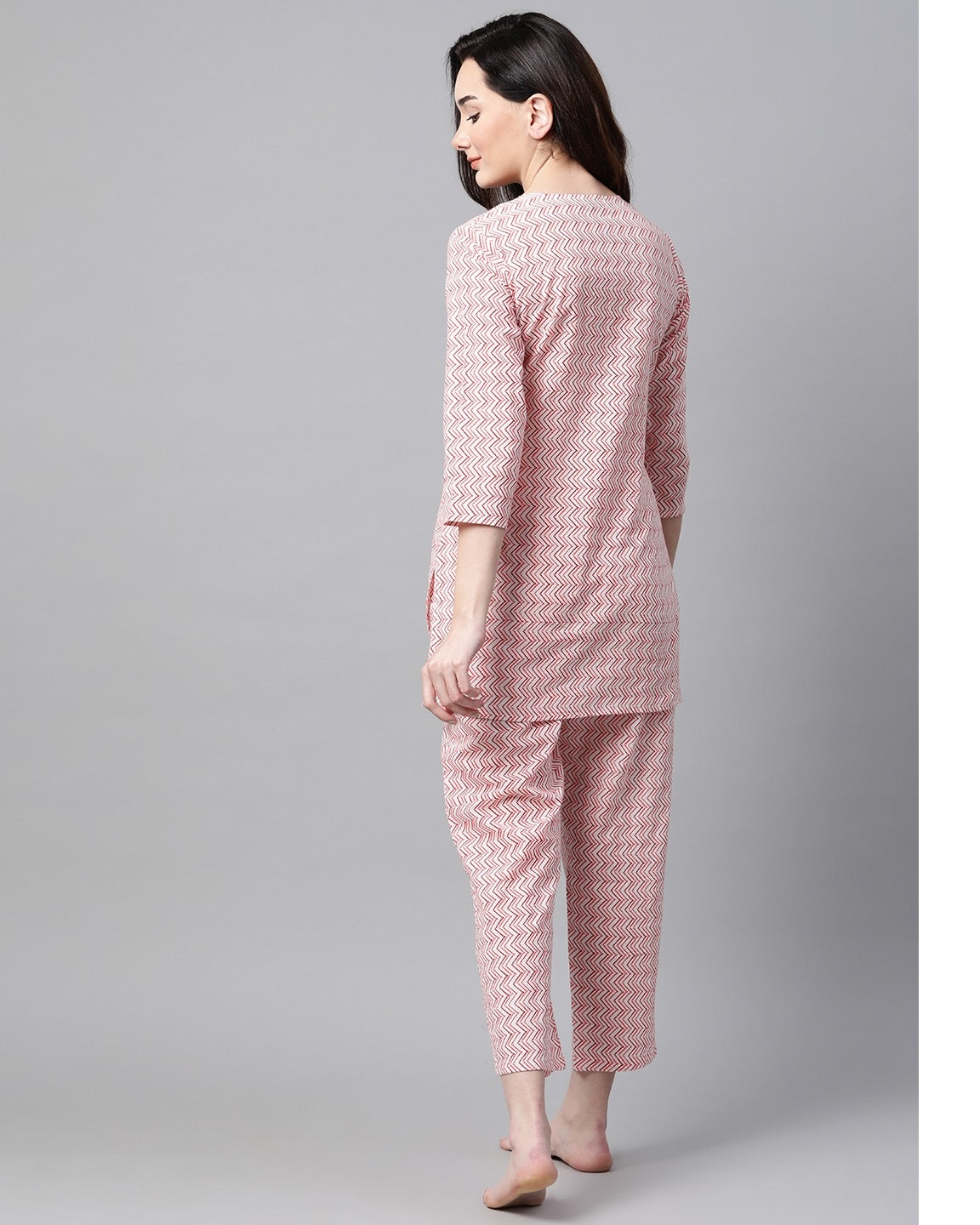 Women's Pink Printed Night Suit