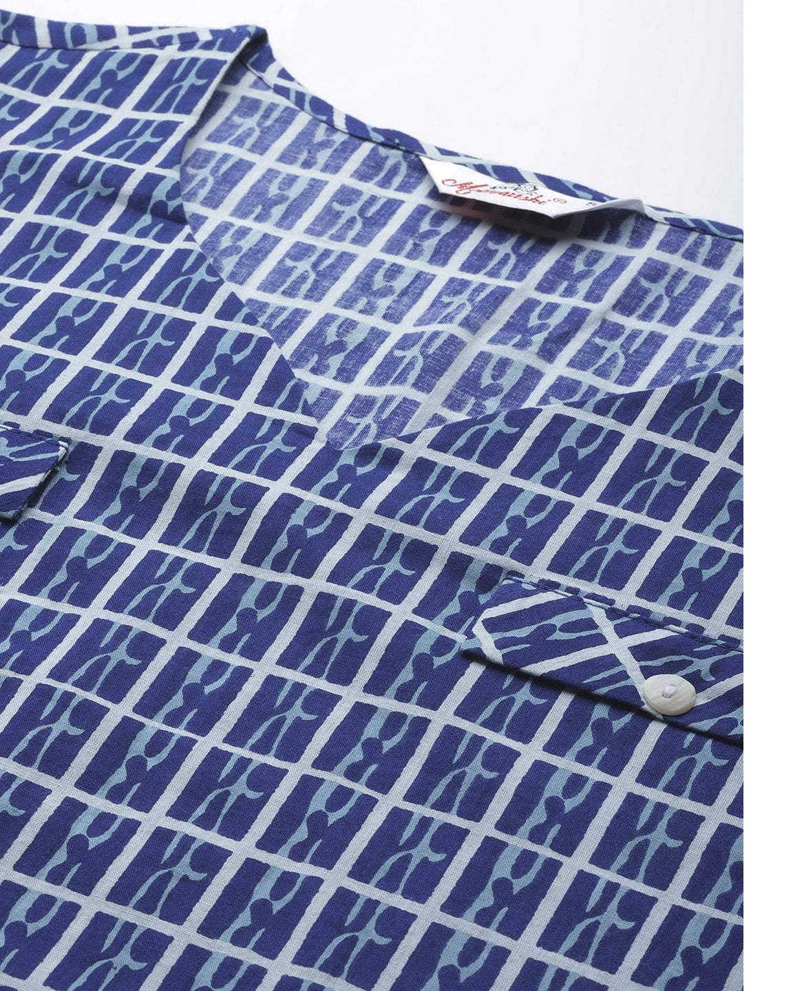 Women's Blue Cotton Printed Night suit