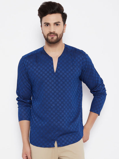 Men's Woven Design Straight  Kurta