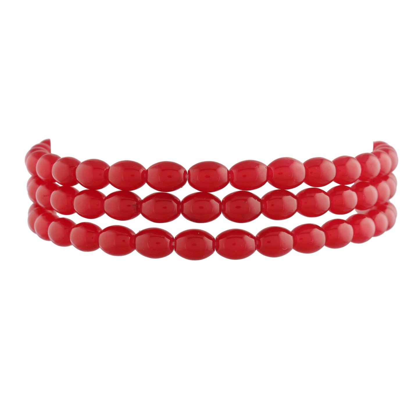 Women's Gold Plated Red Handcrafted 3 Layer Light Weighted Ruby Pearl Choker Necklace Set