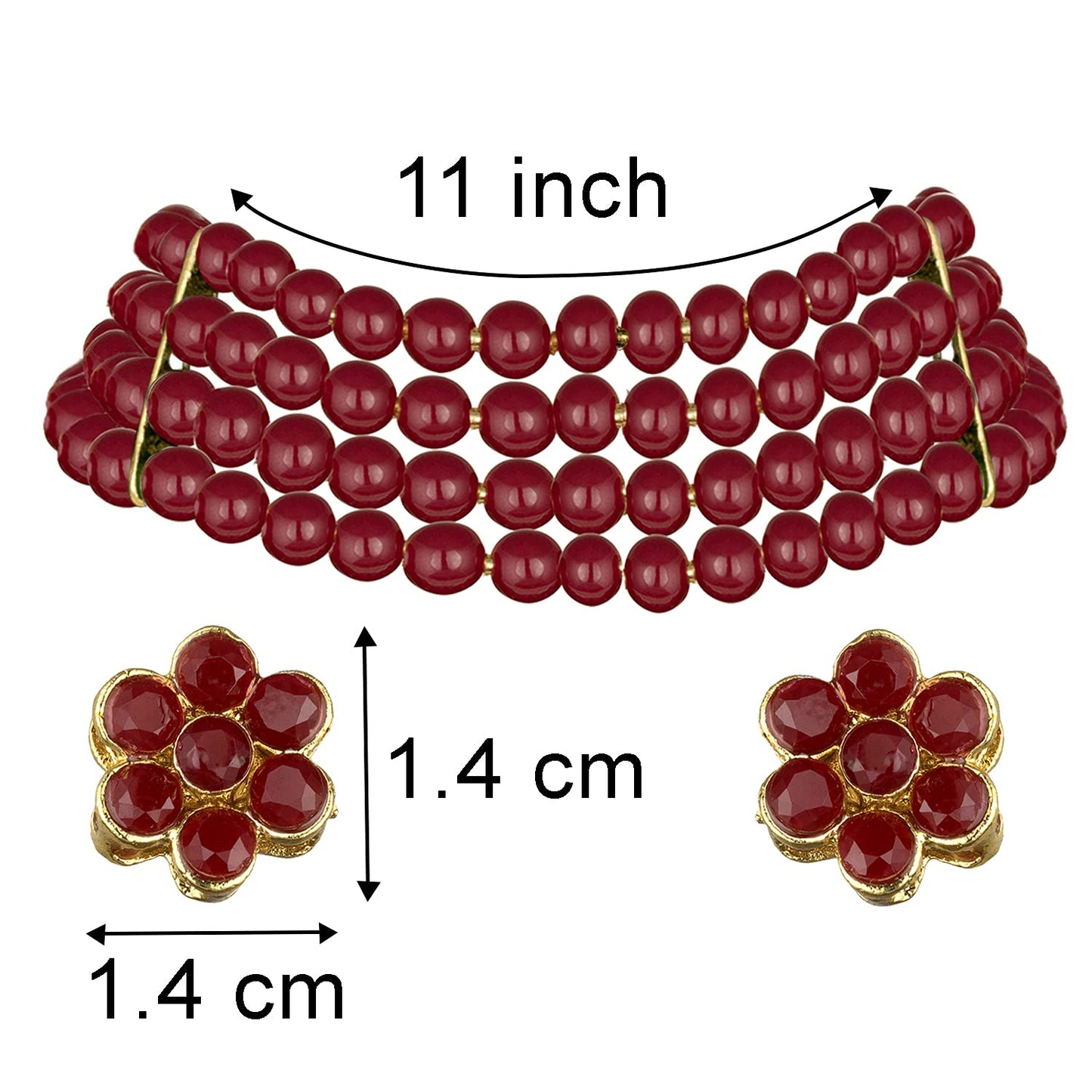 Women's 18k Gold Plated Black Pearl Beaded Choker Se