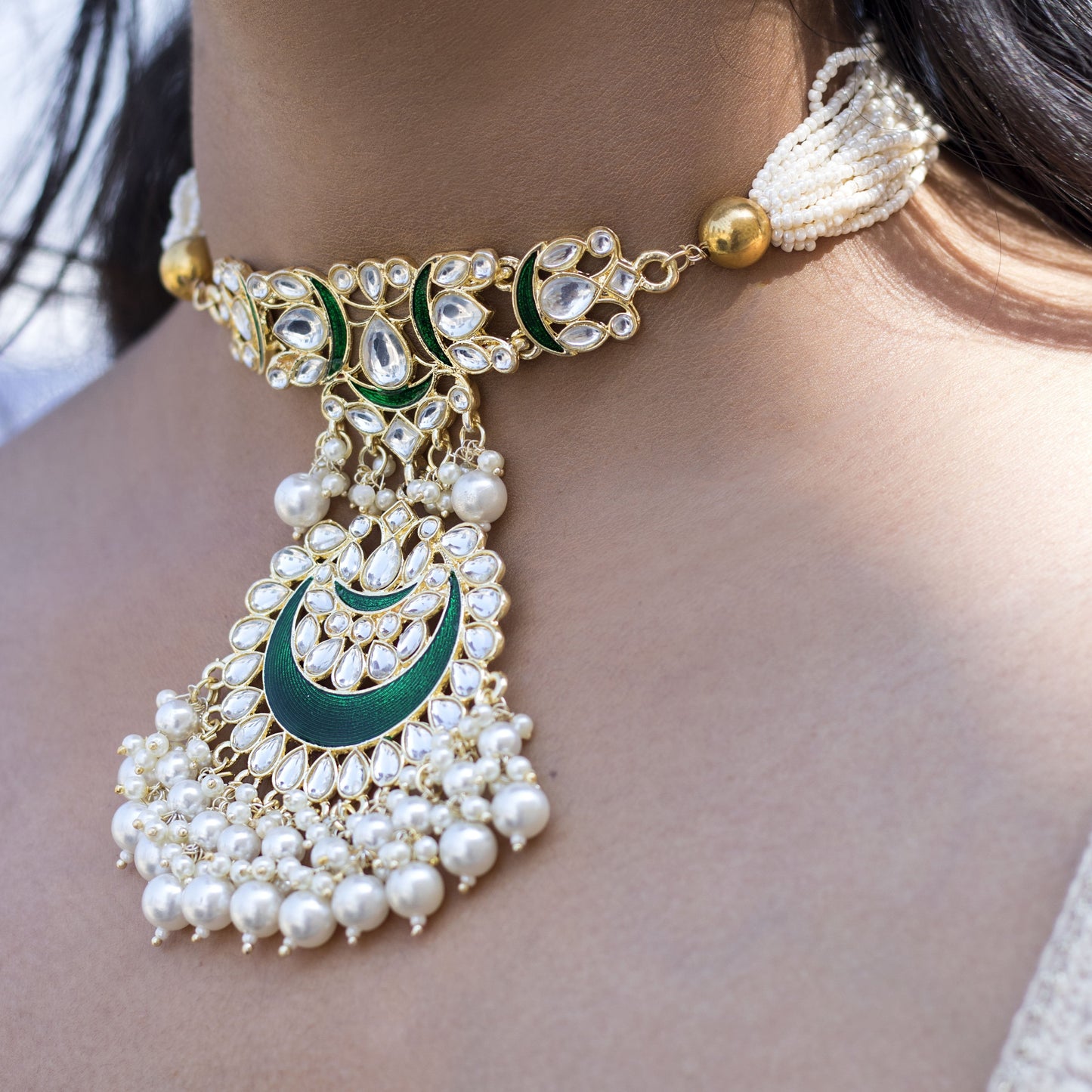 Women's Pearl Beaded Choker Neckl