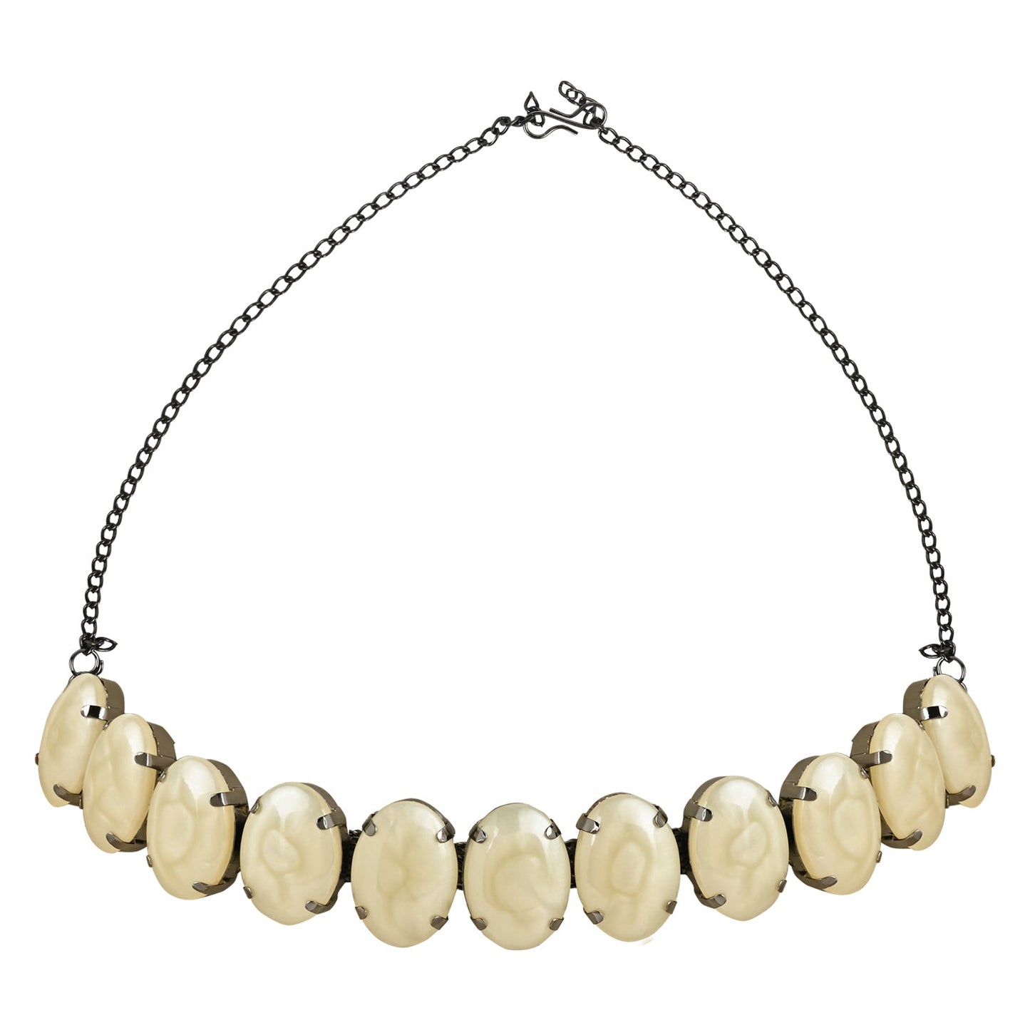 Women's Glamorous Fashionable Eye-Catching Cream Beaded Choker and Earrings Set