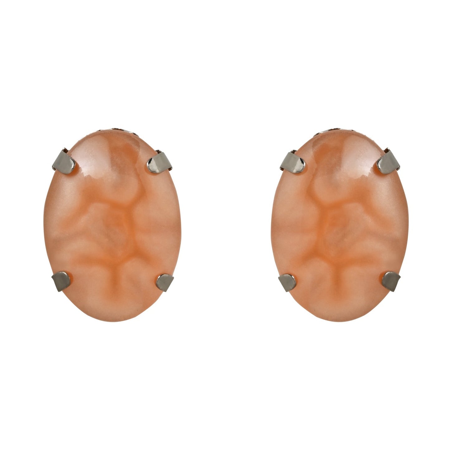Women's Glamorous Fashionable Eye-Catching Peach Beaded Choker and Earrings Set