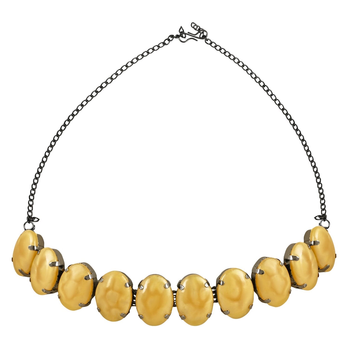 Women's Glamorous Fashionable Eye-Catching Yellow Beaded Choker and Earrings Set
