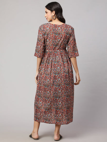 Women's Multi Printed Maternity Dress