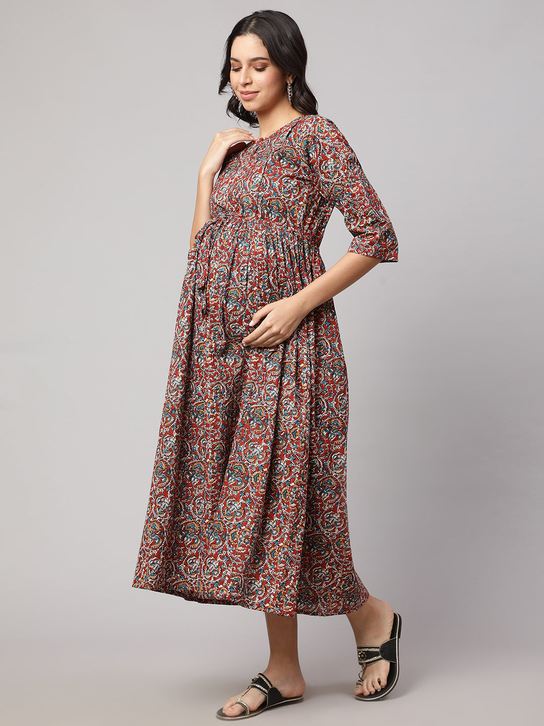 Women's Multi Printed Maternity Dress