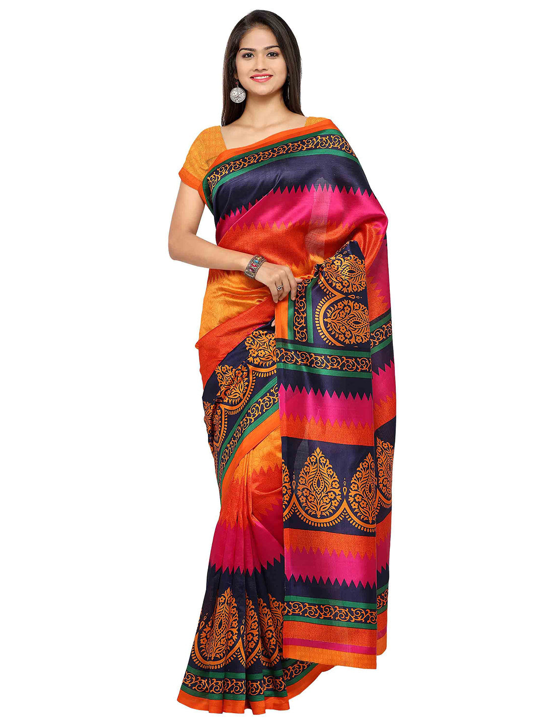 Women's Multicolor Art Silk Printed Saree