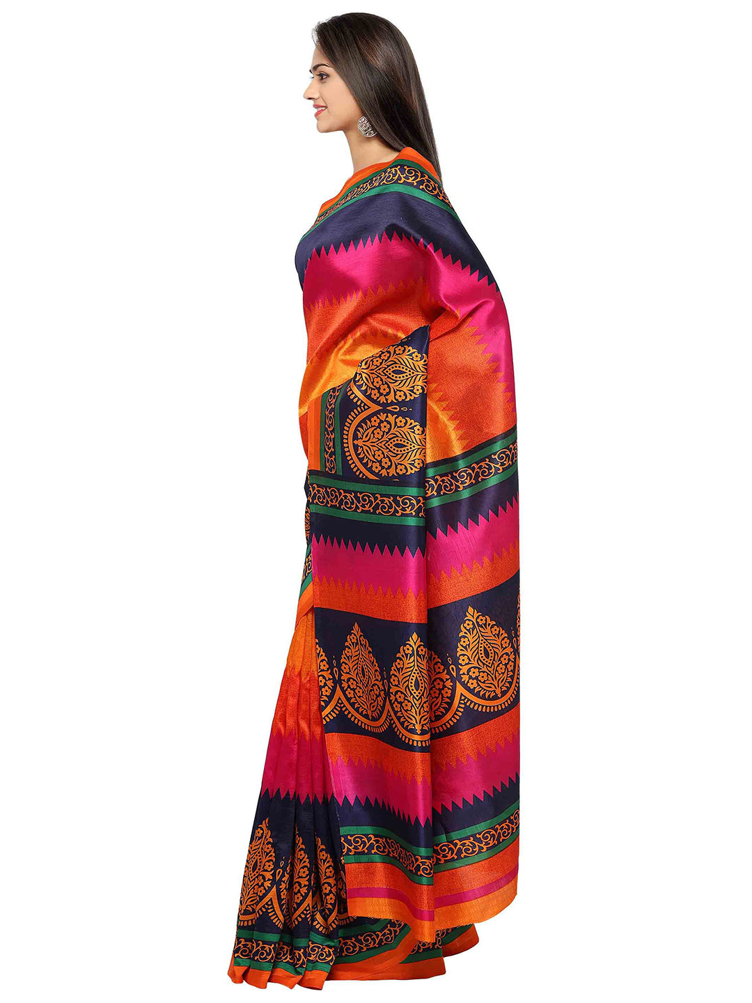 Women's Multicolor Art Silk Printed Saree