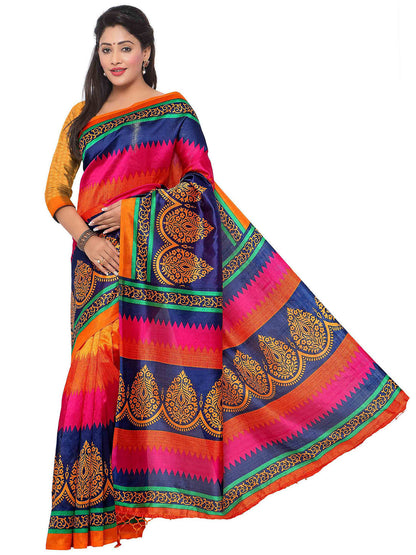 Women's Multicolor Art Silk Printed Saree