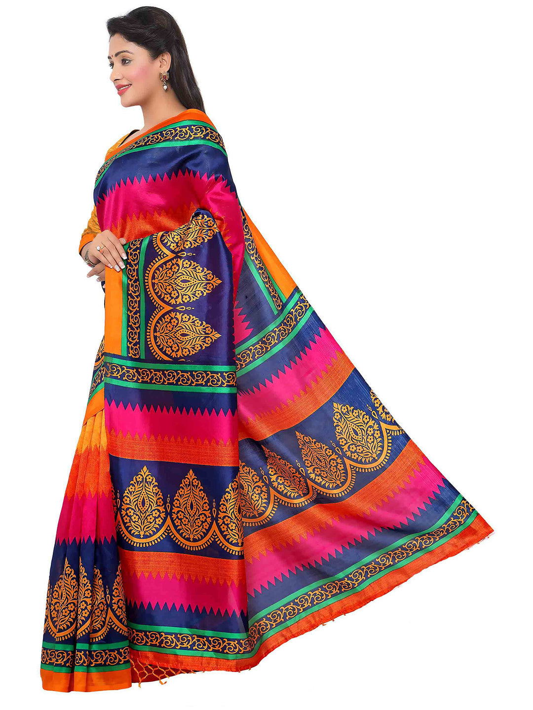 Women's Multicolor Art Silk Printed Saree