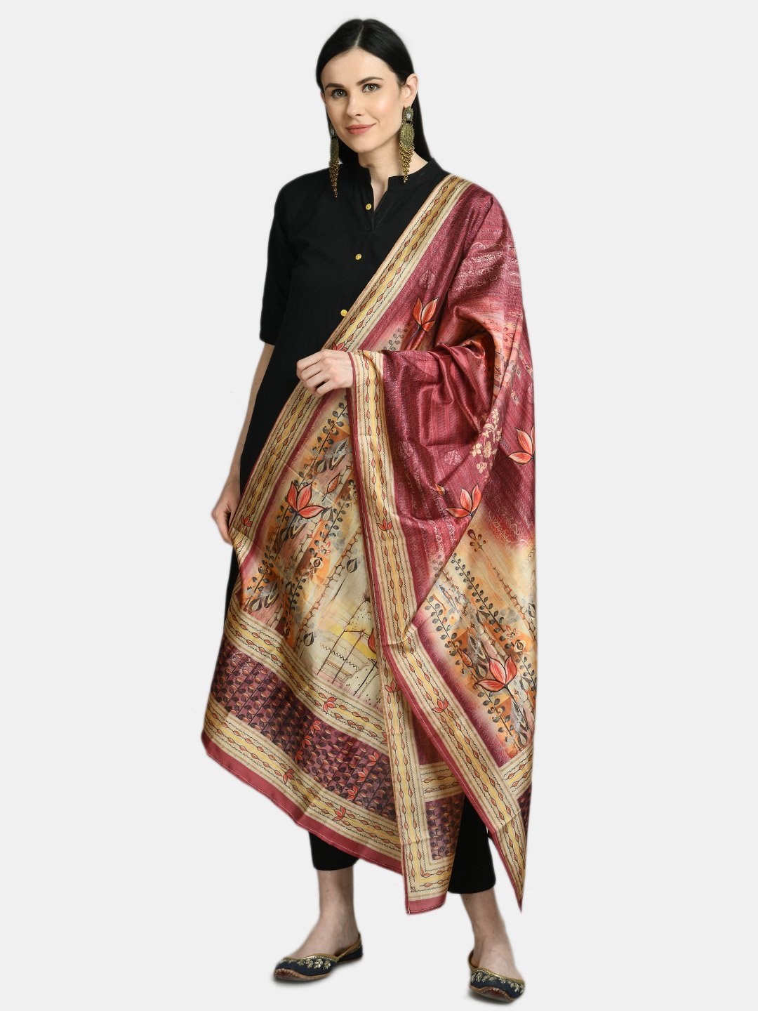 Women's Multi Printed Casual Silk Blend Dupatta
