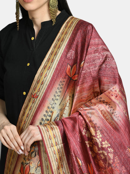 Women's Multi Printed Casual Silk Blend Dupatta