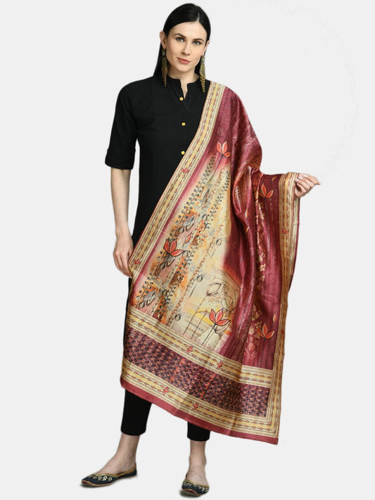 Women's Multi Printed Casual Silk Blend Dupatta