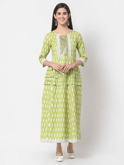 Women's Cotton Printed 3/4 Sleeve Only Dress