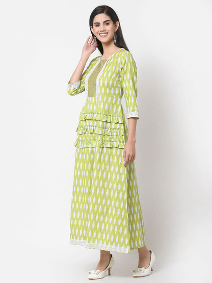 Women's Cotton Printed 3/4 Sleeve Only Dress