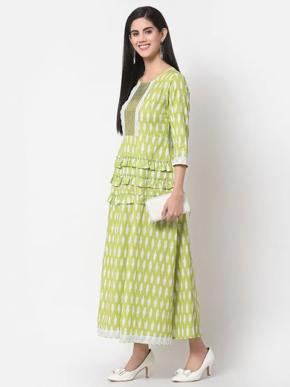 Women's Cotton Printed 3/4 Sleeve Only Dress