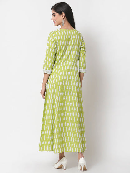 Women's Cotton Printed 3/4 Sleeve Only Dress