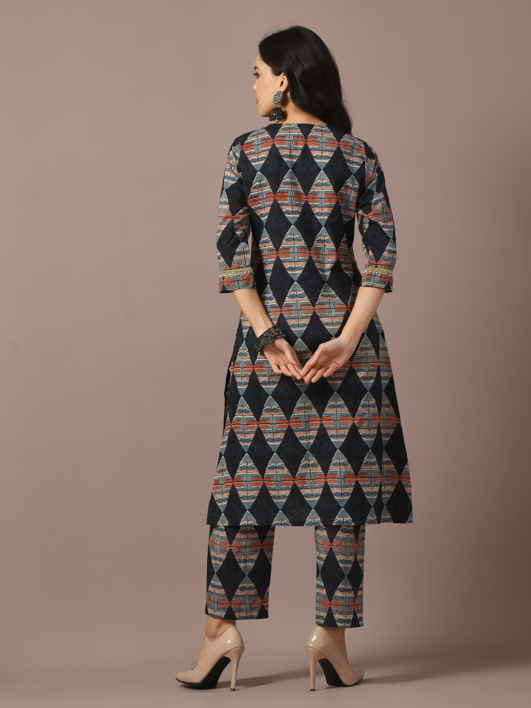 Women's  Multi Printed Cotton Straight Party Kurta Sets