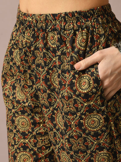 Women's  Multi Printed Cotton Straight Party Kurta Sets
