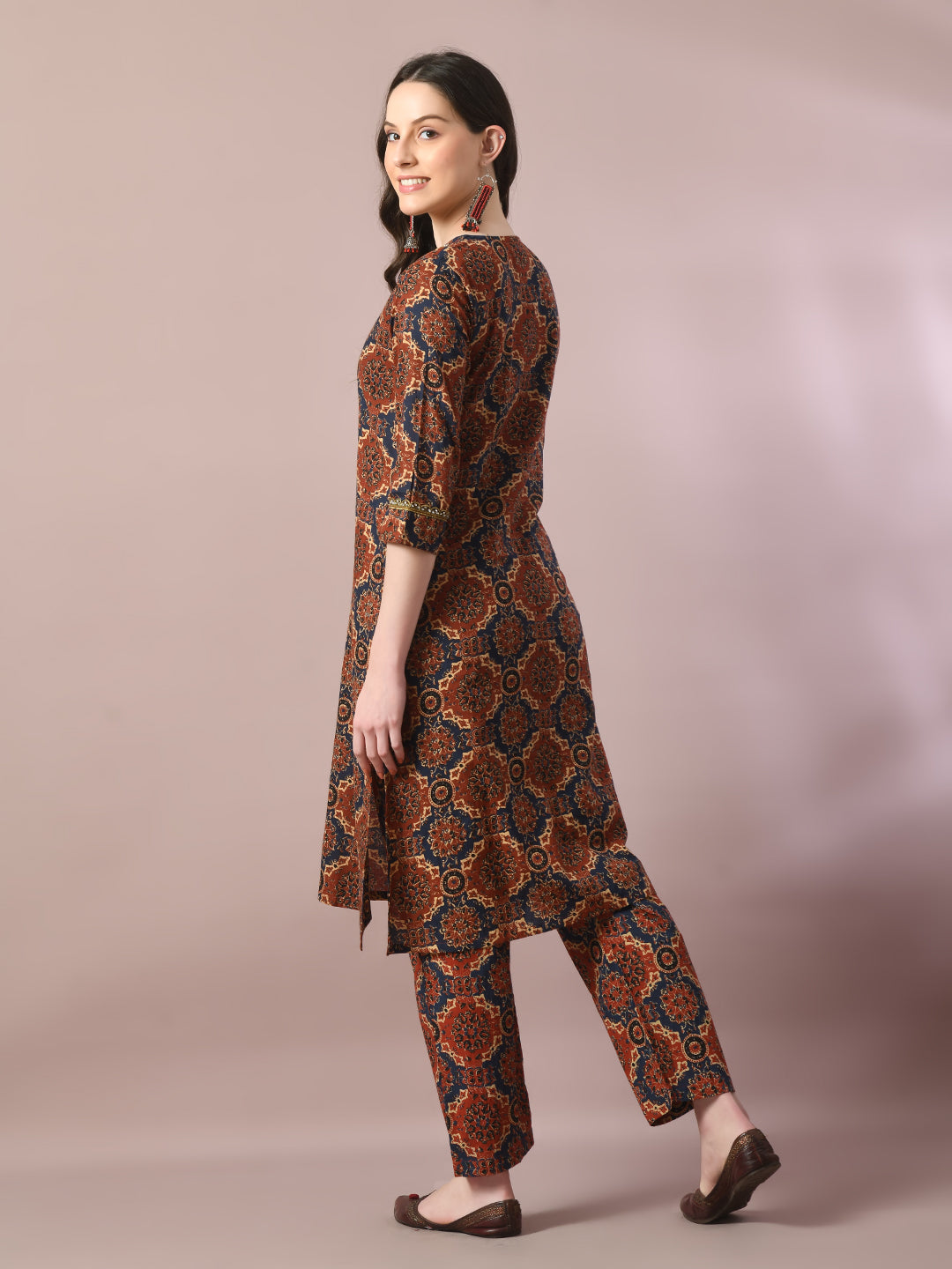 Women's  Multi Printed Cotton Straight Party Kurta Sets