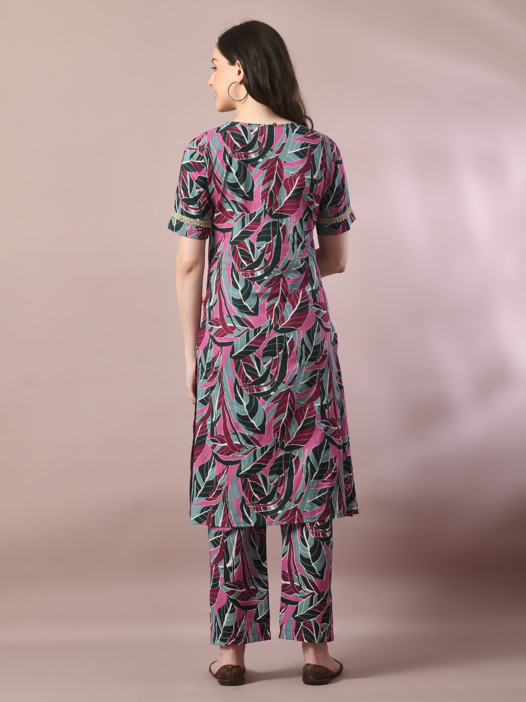 Women's  Multi Printed Cotton Straight Party Kurta Sets
