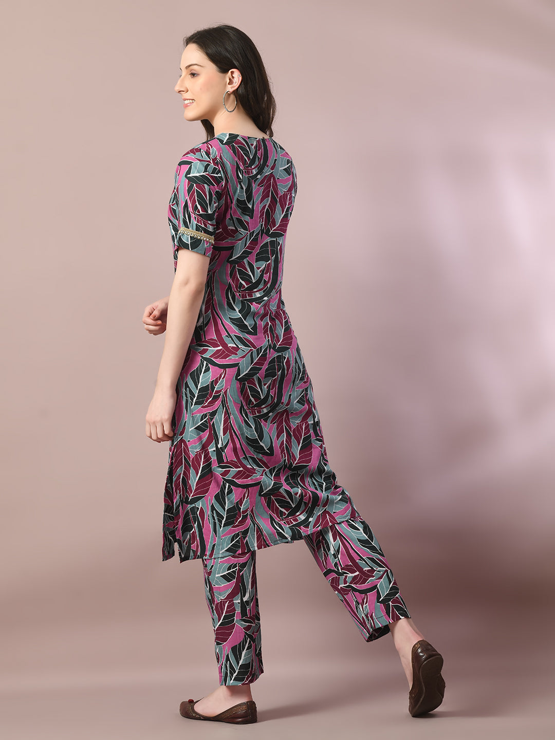 Women's  Multi Printed Cotton Straight Party Kurta Sets