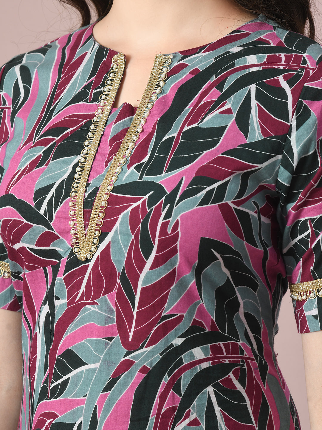 Women's  Multi Printed Cotton Straight Party Kurta Sets