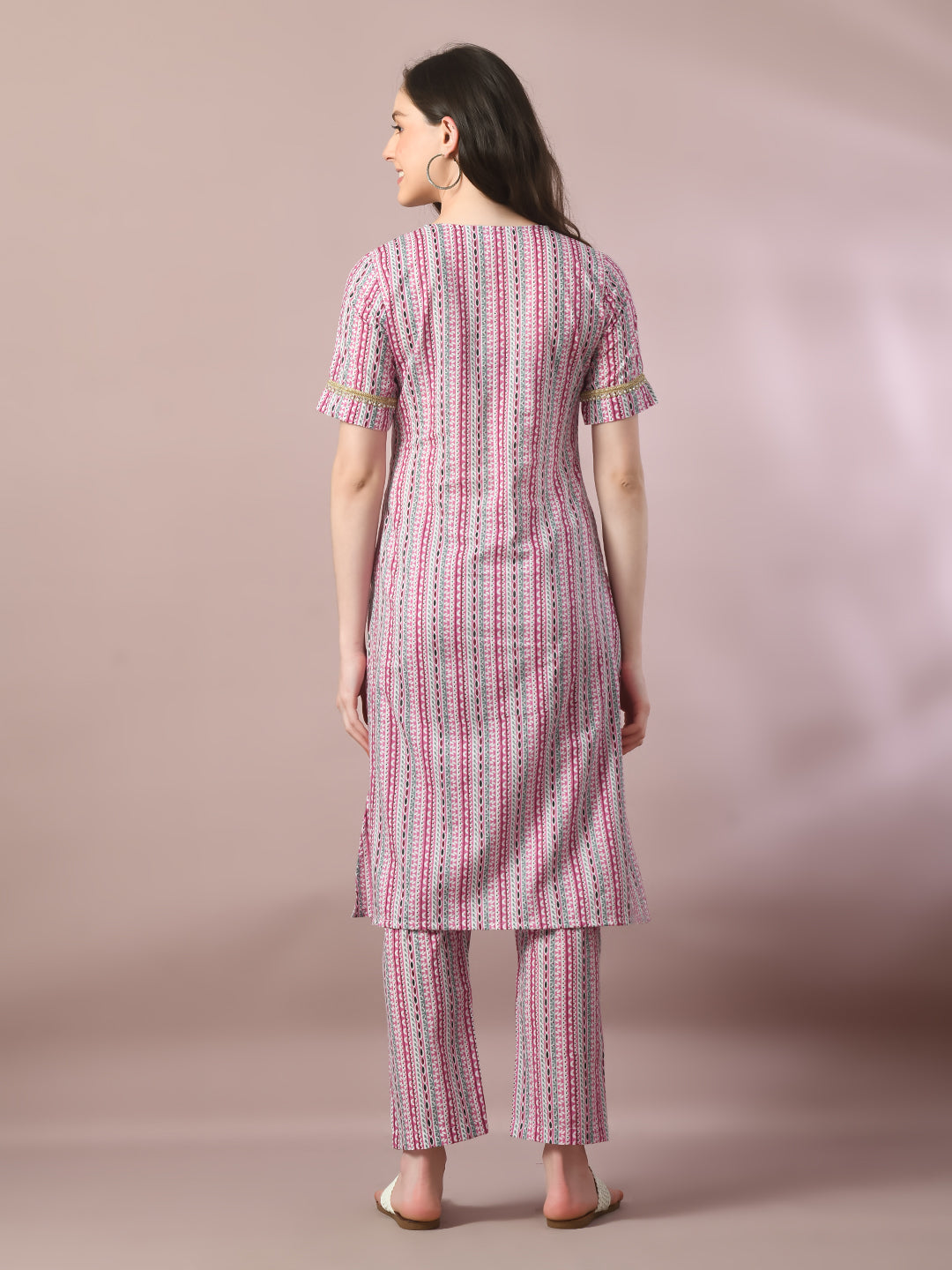 Women's  Multi Printed Cotton Straight Party Kurta Sets