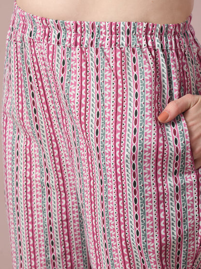 Women's  Multi Printed Cotton Straight Party Kurta Sets