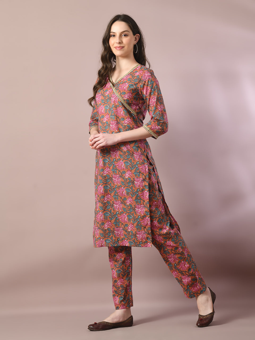 Women's  Multi Printed Cotton Straight Party Kurta Sets