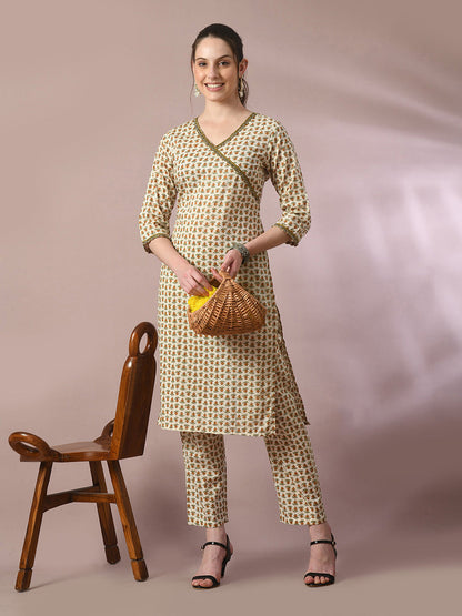 Women's  Multi Printed Cotton Straight Party Kurta Sets