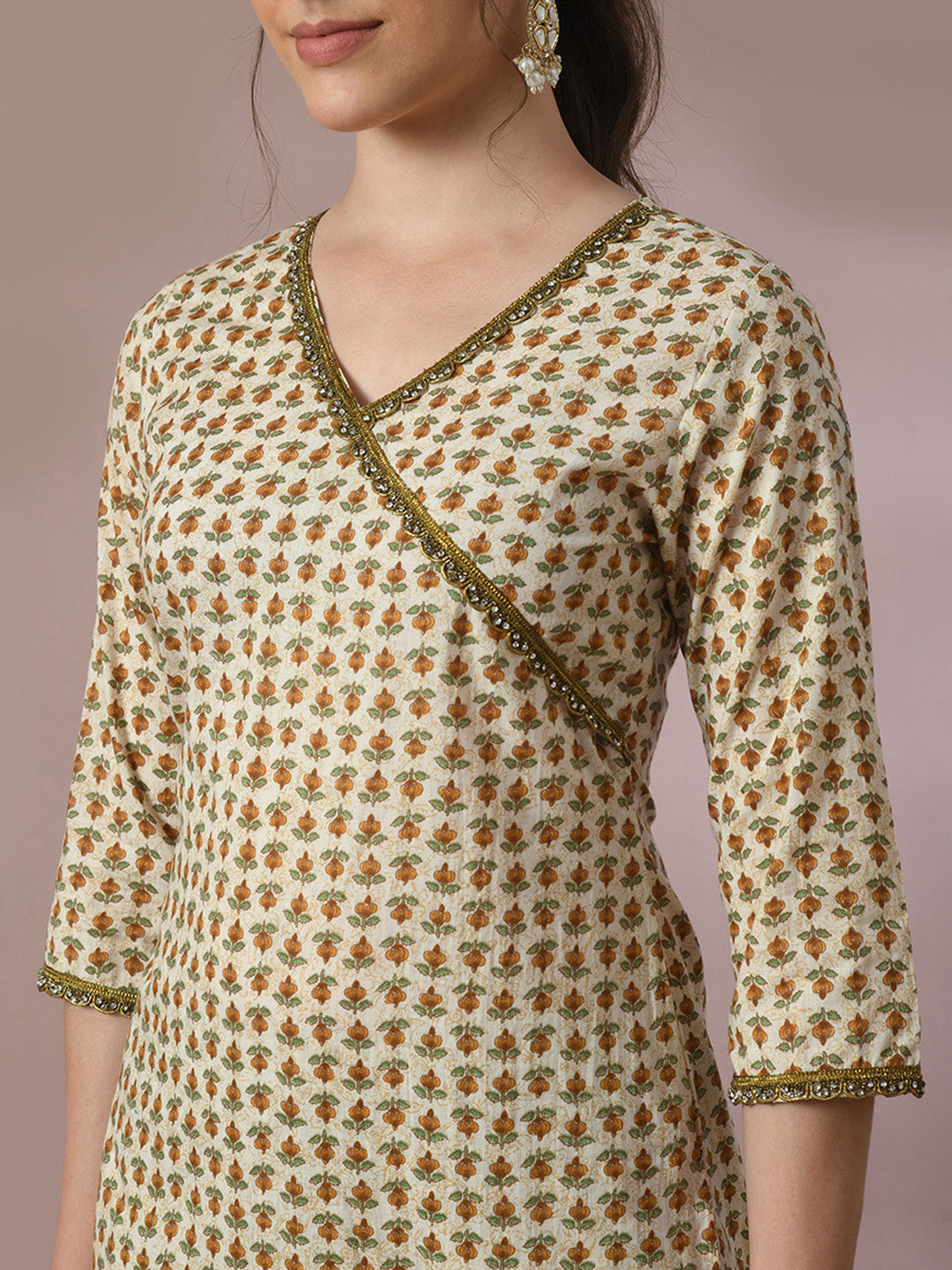 Women's  Multi Printed Cotton Straight Party Kurta Sets With Dupatta