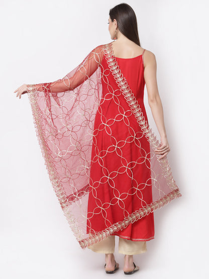 Women's Stylish Silk blend Square Neck Sleeveless Solid Kurta Dupatta Set